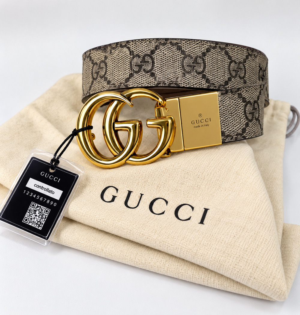 Gucci GG Marmont Reversible Belt 3cm Size 80/32 GG Supreme & Black Leather